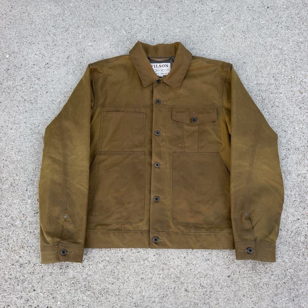 Filson Tin Cloth Short Lined Waxed Cruiser Jacket XL Workwear